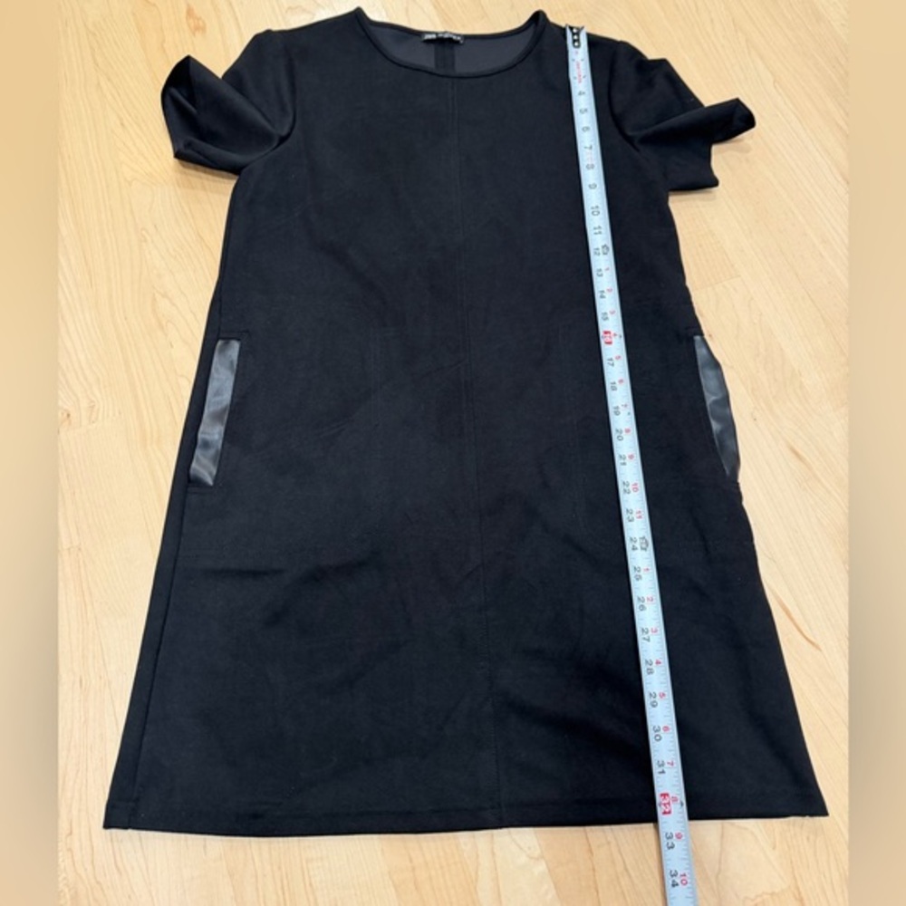 Zara Black Crewneck Dress with Panel Detail